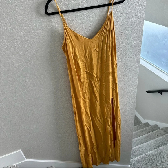 Reformation Harlow maxi slip dress in ochre - Picture 2 of 11